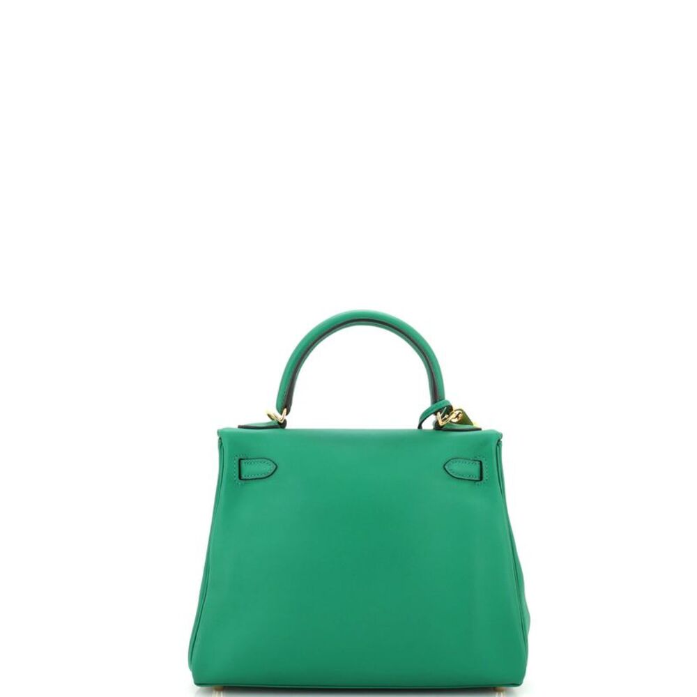 Hermes Kelly Handbag Vert Vertigo Swift with Gold Hardware 25 Green - Picture 4 of 11